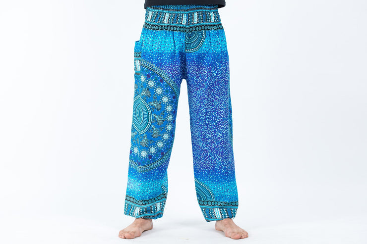 Tribal Chakras Men's Harem Pants in Blue