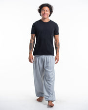 Solid Color Men's Harem Pants in Light Gray