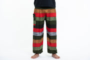 Boho Striped Men's Harem Pants in Green