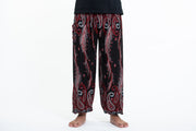 Paisley Feathers Men's Harem Pants in Black