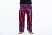 Paisley Feathers Men's Harem Pants in Red