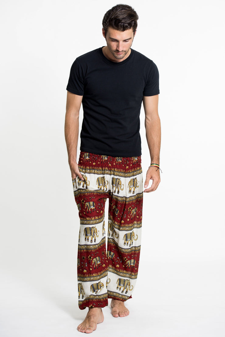 Elephant Bliss Men's Elephant Pants in Red