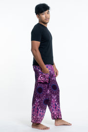 Paisley Mandalas Men's Harem Pants in Purple