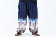 Plus Size Solid Top Elephant Men's Elephant Pants in Blue