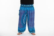 Plus Size Tribal Chakras Men's Harem Pants in Blue