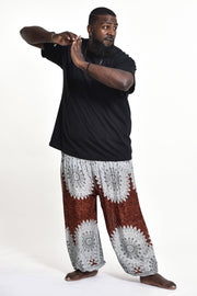 Plus Size Marble Mandalas Men's Harem Pants in Brown