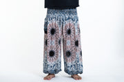 Plus Size Paisley Mandalas Men's Harem Pants in Silver Gray