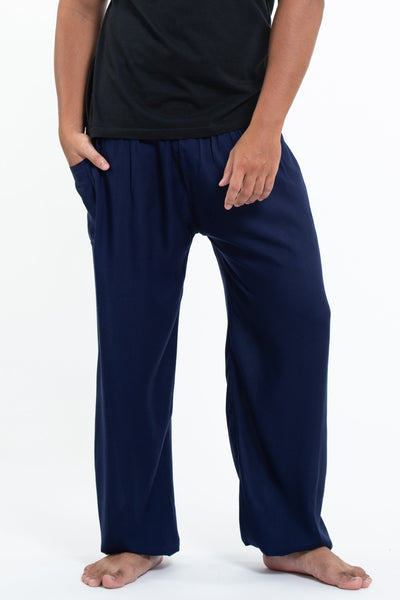 Solid Color Men's Tall Harem Pants in Blue