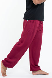 Solid Color Men's Tall Harem Pants in Red