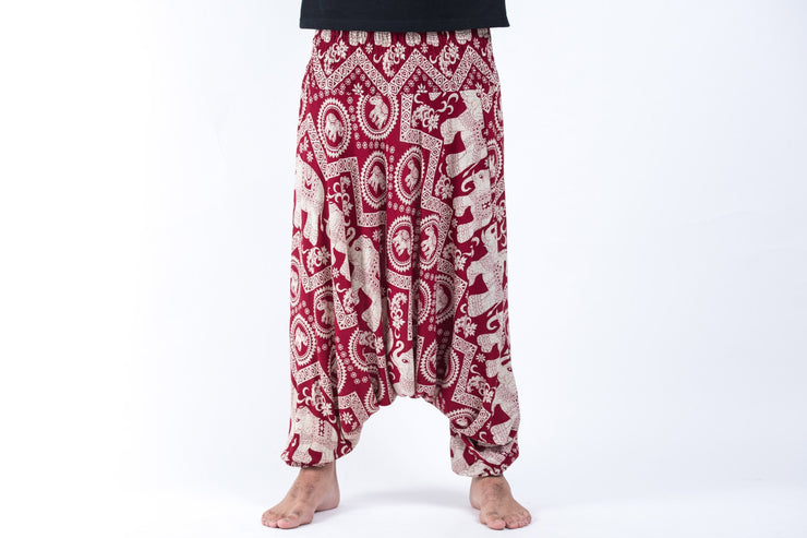 Imperial Elephant Drop Crotch Men's Elephant Pants in Red