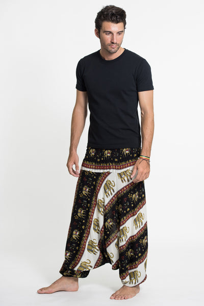 Elephant Bliss Drop Crotch Men's Elephant Pants in Black