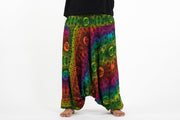 Plus Size Rainbow Elephant Drop Crotch Men's Elephant Pants in Green