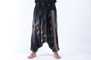 Diamond Peacock Drop Crotch Men's Harem Pants in Black