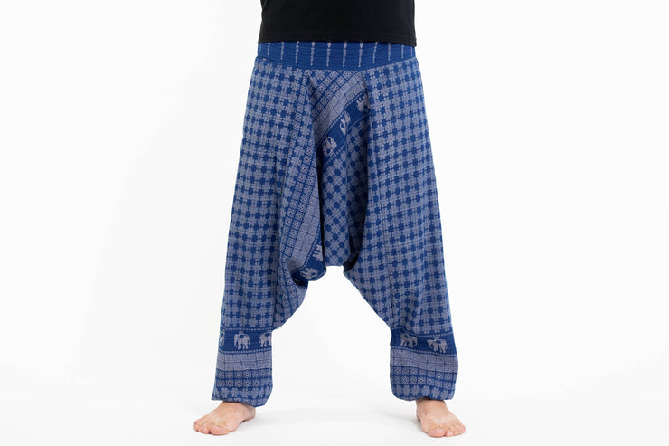 Hill Tribe Elephant Men's Elephant Pants in Blue