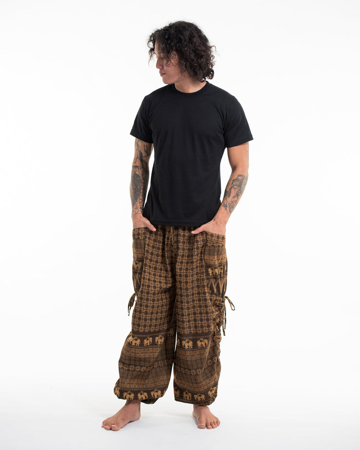 Men's Hill Tribe Cotton Elephant Pants in Brown