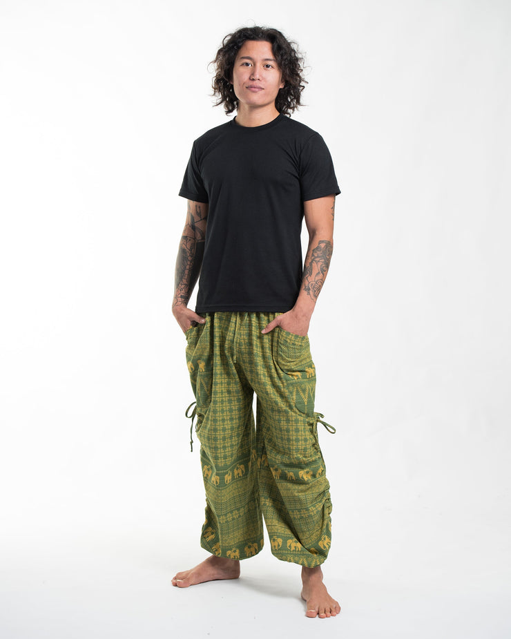 Men's Hill Tribe Cotton Elephant Pants in Green