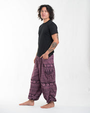 Men's Hill Tribe Cotton Elephant Pants in Purple