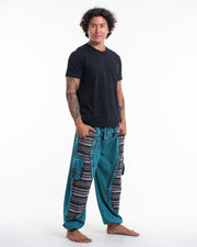 Men's Patchwork Stone Washed Cargo Cotton Pants in Blue 07