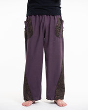 Thai Cotton Men's Pants With Hill Tribe Trim in Violet