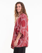 Patchwork Paisley Kimono Cardigan in Red