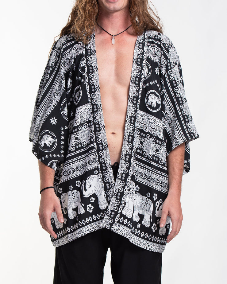 Parade Elephant Kimono Cardigan in Black