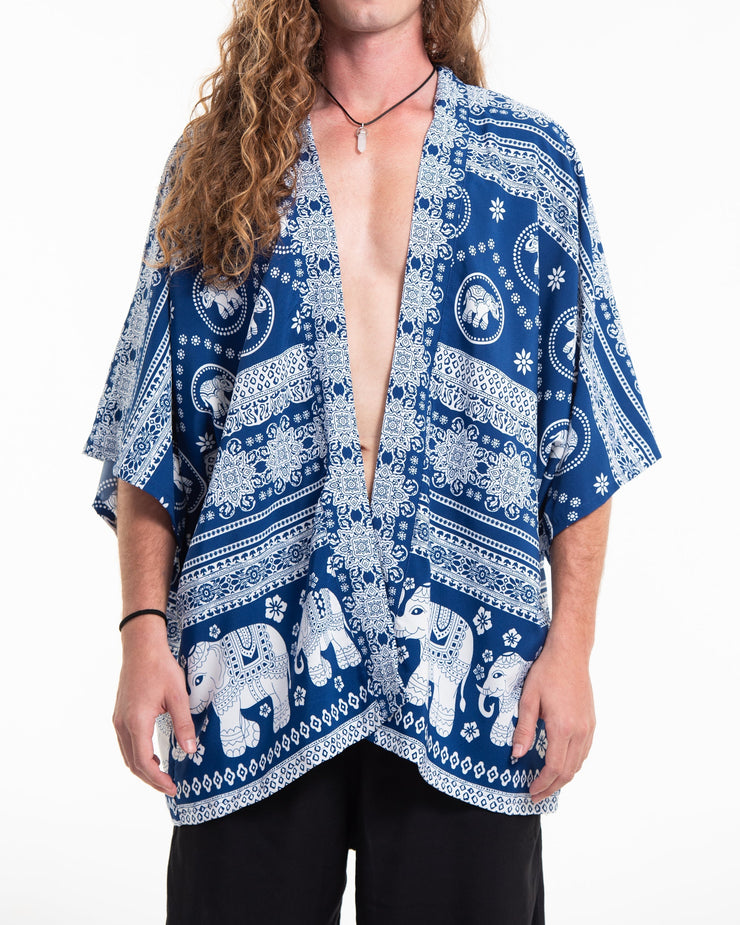 Parade Elephant Kimono Cardigan in Blue