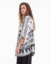 Parade Elephant Kimono Cardigan in White