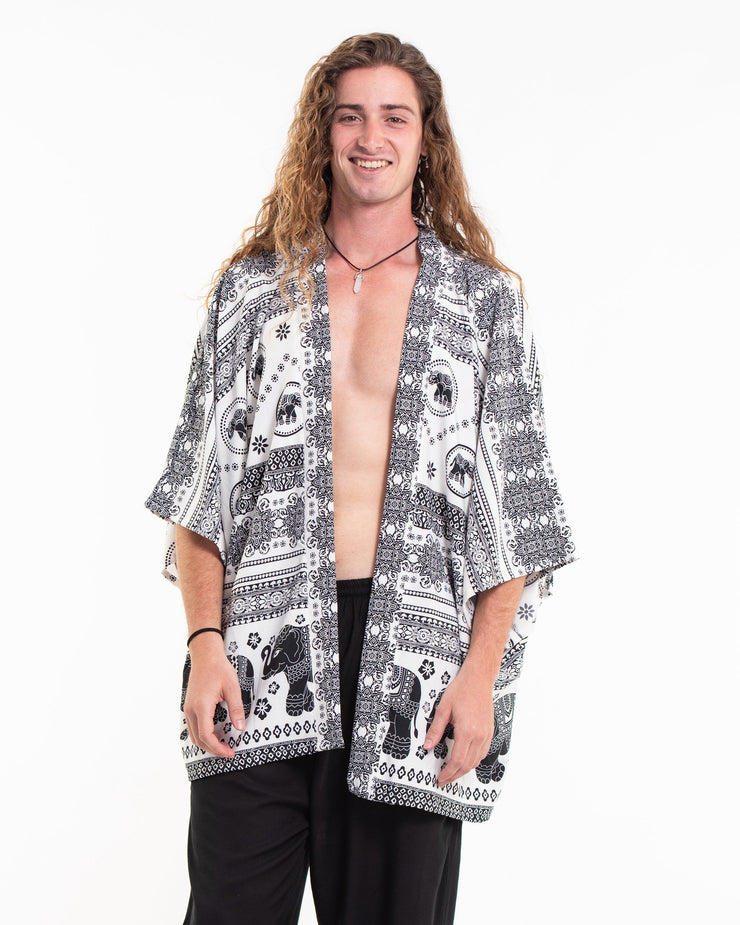 Parade Elephant Kimono Cardigan in White