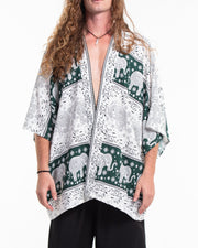 Floral Elephant Kimono Cardigan in Green