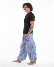 Men's Ribbed Tencel Cotton Blend Pants in Blue