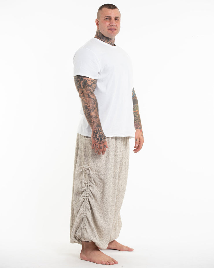 Plus Size Men's Ribbed Cotton Pants in Beige