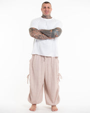 Plus Size Men's Ribbed Cotton Pants in Pink