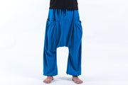 Cotton Men Harem Pants in Solid Blue