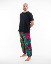 Tie Dye Cotton Men Harem Pants in Green