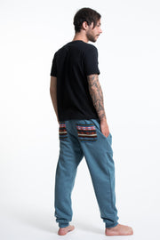 Men's Terry Pants with Aztec Pockets in Blue (Size S - XL )