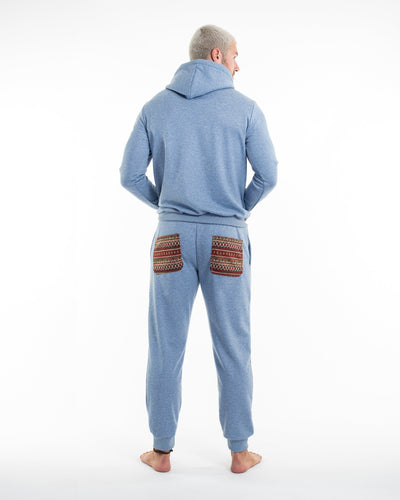 Men's Terry Pants with Tribal Pockets in Light Blue (Size M - XL)