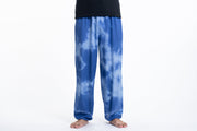 Tie Dye Drawstring Men's Yoga Massage Pants in Blue