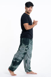 Tie Dye Drawstring Men's Yoga Massage Pants in Dark Teal