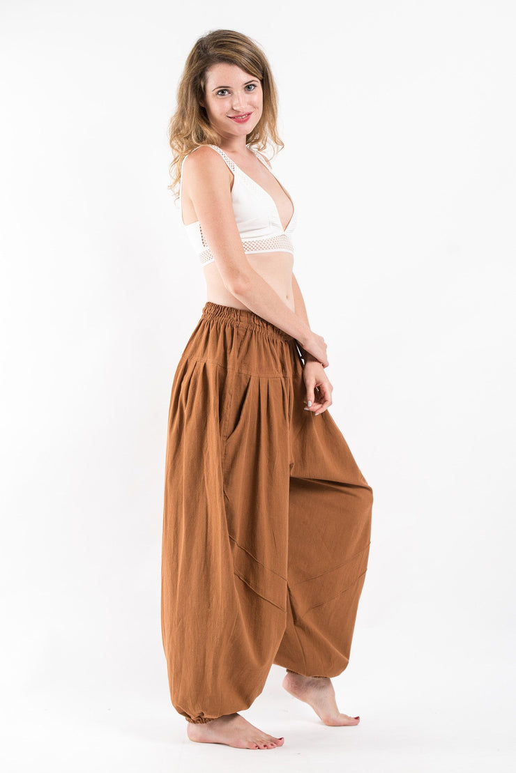 Genie Women's Cotton Harem Pants in Brown