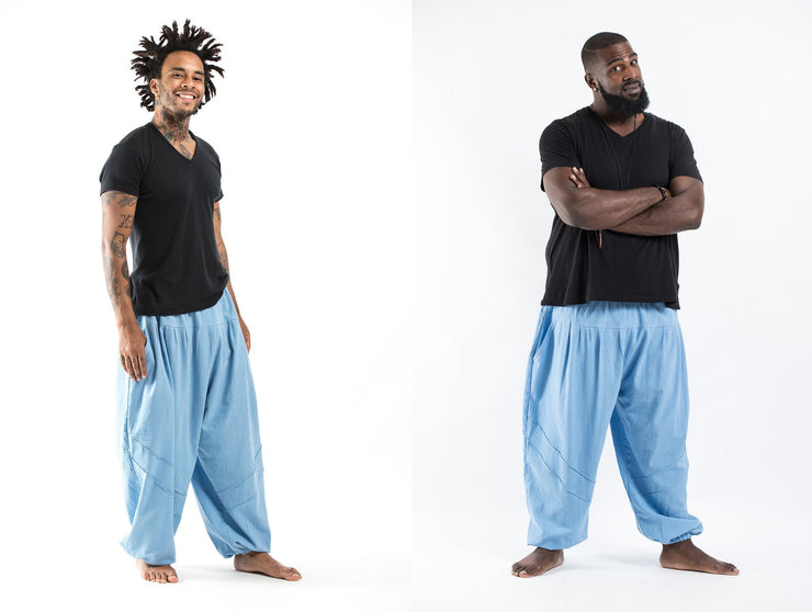 Genie Men's Cotton Harem Pants in Light Blue