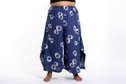 Plus Size Circles Women's Cotton Palazzo Pants in Navy