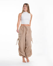 Women's Ribbed Tencel Cotton Blend Pants in Beige