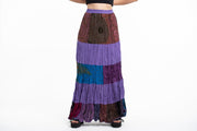 Patchwork Long Skirt in Purple