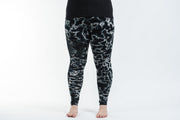 Plus Size Marble Tie Dye Cotton Leggings in Black