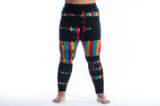 Plus Size Patch Dye Tie Dye Cotton Leggings in Festival Black