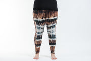 Plus Size Patch Dye Tie Dye Cotton Leggings in Brown