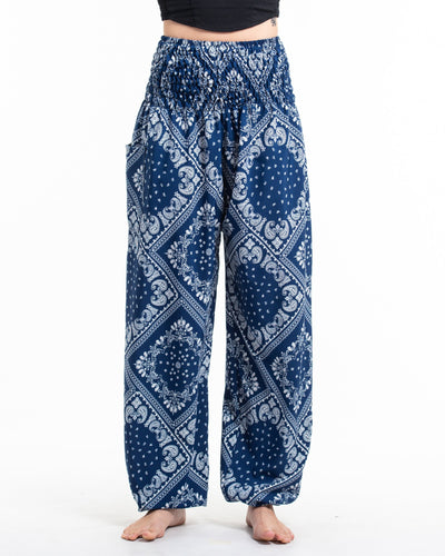 Patchwork Paisley Tall Harem Pants in Navy