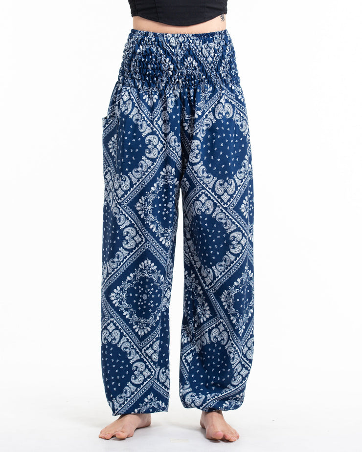 Patchwork Paisley Tall Harem Pants in Navy