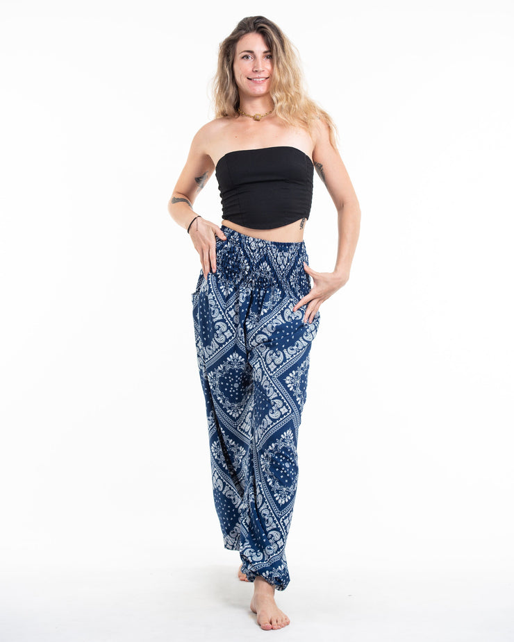 Patchwork Paisley Tall Harem Pants in Navy