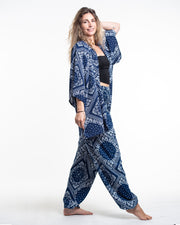 Patchwork Paisley Tall Harem Pants in Navy